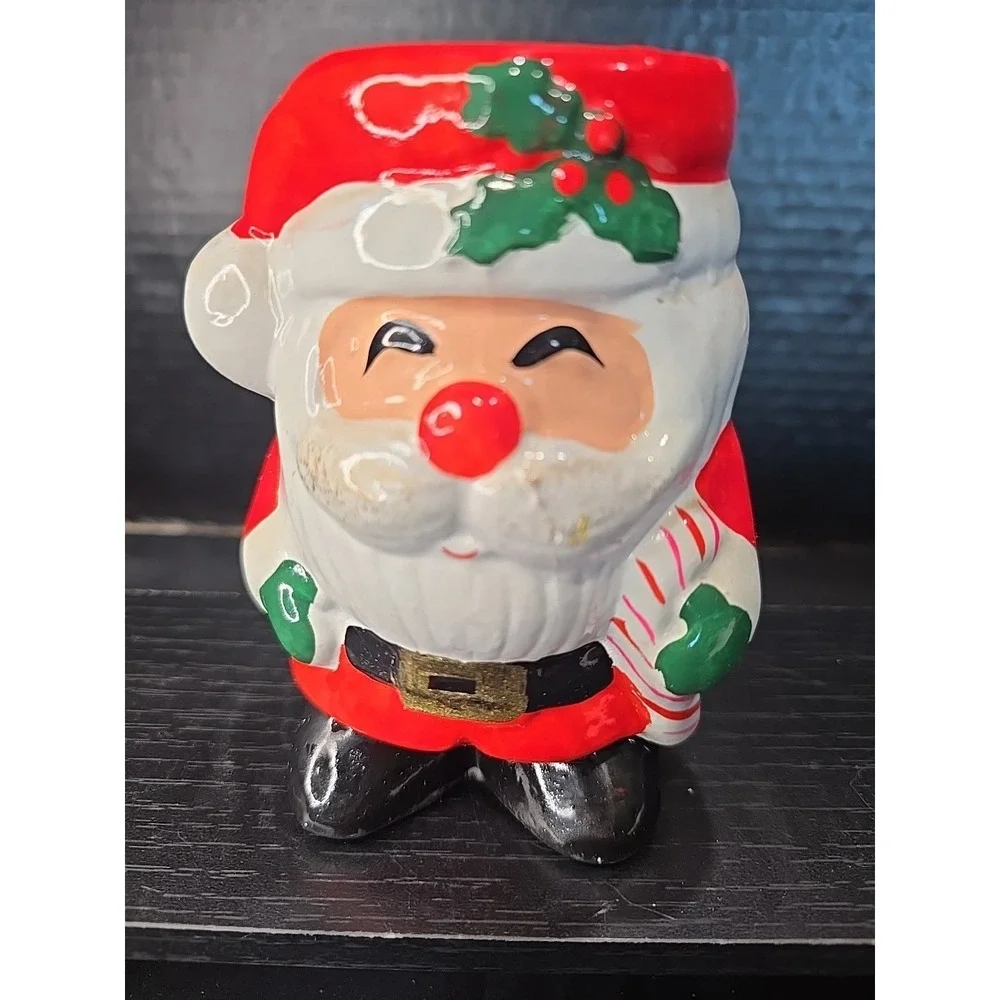 Vintage Santa Ceramic Tealight Candle Holder Made in‎ Japan